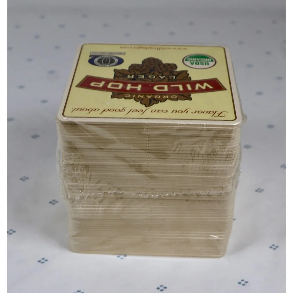 WILD HOP LAGER Beer Coasters VINTAGE Organic‎ Flavor Pack of 50 Beer Lover